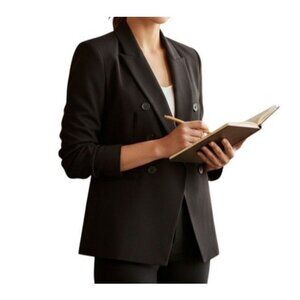 Nine West Black Blazer Womens XL Lined Career Jacket Pockets